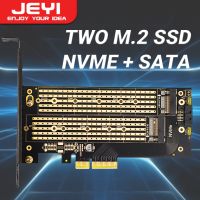 JEYI SK6 M.2คู่ M.2อะแดปเตอร์4.0 PCIE สำหรับ Nvme/ฮาร์ดดิสก์ SSD (NGFF) NVME (คีย์ M) และ SATA (คีย์ B) สำหรับ Pcie SSD X4 X8ช่องเสียบ X16