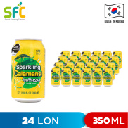 THÙNG 24 LON NƯỚC UỐNG CÓ GAS VỊ CAM SPARKLING CALAMANSI SFC 350ML