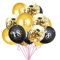 【DT】hot！ 15pcs/set 18th Happy Birthday Gold Balloons for Year Old Decoration