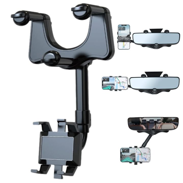 360-car-rearview-mirror-phone-holder-for-car-mount-phone-and-gps-holder-support-rotating-adjustable-telescopic-phone-stand-car-mounts