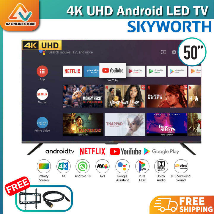 Skyworth 50 Inch 4K UHD Android TV 50SUC6500 DVB-T2 Netflix Youtube ...