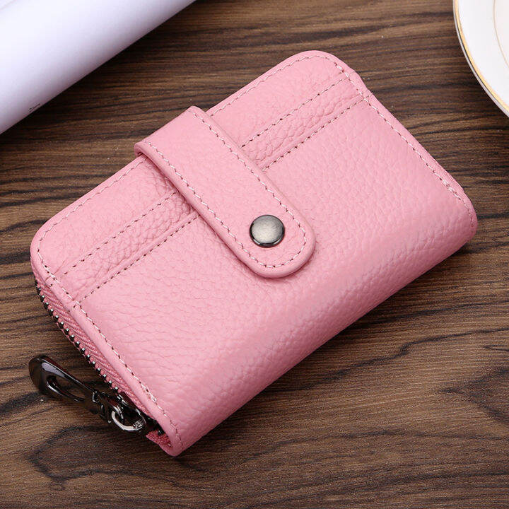 compact-card-holder-womens-card-holder-genuine-leather-credit-card-wallet-zipper-card-holder-mini-wallet-for-women