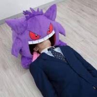 หมอนผ้าห่ม ผ้ากํามะหยี่ขนนิ่ม ลายโปเกม่อน Gengar ของขวัญ Zdq#