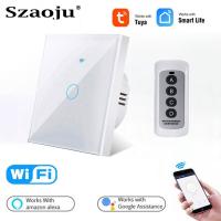 ✙✗◘ Smart Switch EU Standard Tuya Control Works With Google Home Voice Control WiFi Smart Home Touch Switches No Need neutral