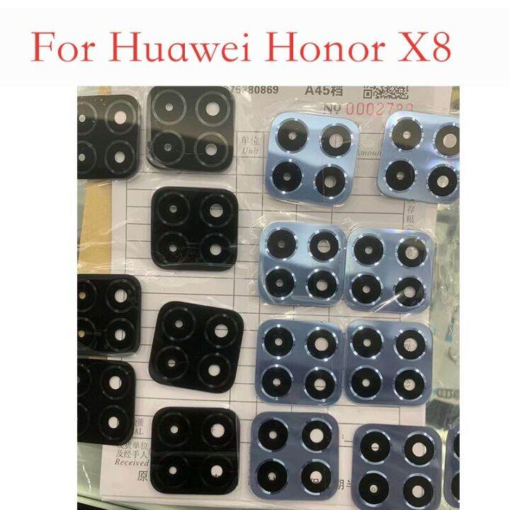 กระจกเลนส์กล้องถ่ายรูปของแท้ใหม่10ชิ้นสำหรับ Huawei Honor X8 5G ชิ้นส่วนอะไหล่เลนส์กระจกกล้องถ่ายรูปสมาร์ทโฟน Honorx85g