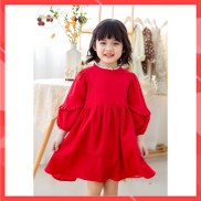 Váy Cho Bé Gái Alber Kids Đỏ Dài Tay Công Chúa Xinh Đẹp Cho Trẻ Em 2,3,4,5