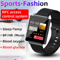 2023ใหม่ NFC Smartwatch ความดันโลหิตน้ำตาลในเลือดอัตราการเต้นของหัวใจ BP สายรัดข้อมือสำหรับออกกำลังกายตรวจวัดอุณหภูมิร่างกาย