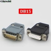 Cltgxdd 1pcs DB15 Connector 15Pin 2 Row Hole/Pin Female Male Plug Port Socket Adapter D Sub DP15 Plastic Shell Grey Black