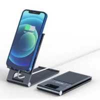 Owire ฐานวางโทรศัพท์ Phone Stand Multi-Angle Cell Phone Stand Holder ปรับระดับ และพับได้ รุ่น วางมือถือ ได้ทั้ง iPhone 7, 7plus, 6, 6 Plus, Samsung Galaxy S7/ S6 Edge Google Nexus,Lumia, iPad, Space grey