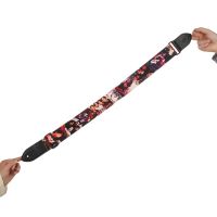 ；。‘【 Colorful Print Style Guitar Strap For Acoustic Electric Guitar&amp;Bass Adjustable Nylon Guitar Belt PU Leather End Guitar Accessory