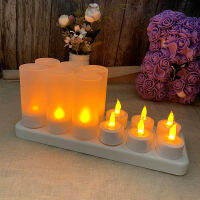 4612pcs LED Electric Candle Rechargeable Flameless Tea Light Waxless Romantic Wedding Dinner Party Decoration With Battery