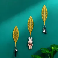 Leaves Shape Iron Hook Nordic Wall Decoration Leaf Shape Key Bags Wall Haning Hook Mutifuctional Wall Hanger Rack Holder