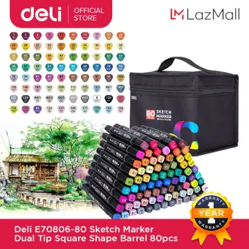 Deli 80 Colours Paint Marker Dual-tip Art Marker Sketch Marker