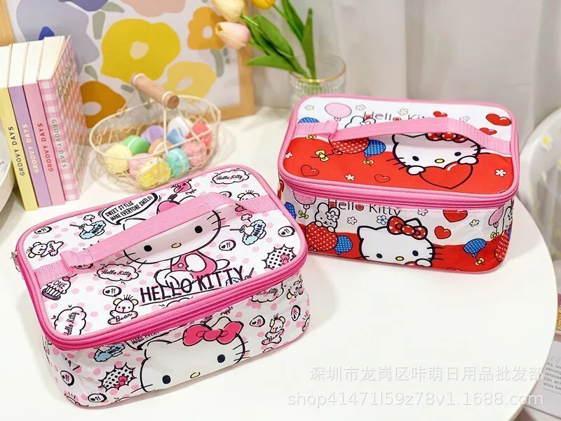 Sanrio kawaii cartoon anime cinnamon rolls black rice my melody lunch bag  cute picnic insulated breakfast