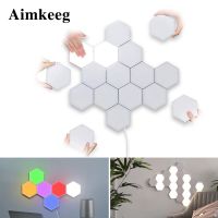 Color night light bedroom decoration touch sensor LED module hexagonal lamp magnetic wall hanging creative home decoration light Night Lights