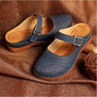 Slippers Korean Womens Sandals Hollow Round Head wedge Sandal Soft Bottom Shoes Casual Shoes Kasut Perempuan