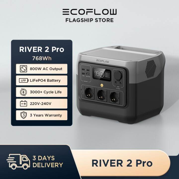 EF ECOFLOW RIVER 2 Pro Portable Power Station 768 Wh Solar Generator ...