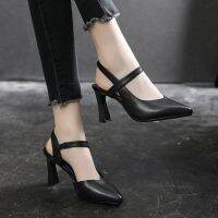 Lanrui รองเท้าส้นสูงแฟชั่น Chunky Heel ใหม่กับเป่าโถว