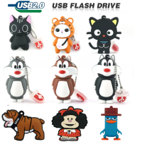 【2023】animal usb flash drive cartoon cute kitten 4GB 8GB U disk 16G animal black Cat 32G 64G 128G memory stick creative gift pen drive