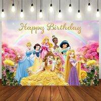 【Fun party】 DisneyParty ฉากหลังตกแต่งพื้นหลังการถ่ายภาพไวนิล Shootings Backdrops ForBirthday Party Supplies