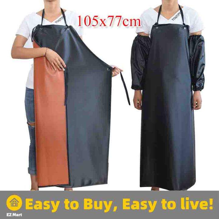 【Fast Shipping】 Waterproof Pvc Apron For Kitchen Housework Restaurant ...