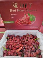 องุ่นแดงไร้เมล็ด กลิ่นลิ้นจี่ Red Rose Graps (ตรานกแก้ว) # 4  กิโลกรัม.   หวาน กรอบ กลิ่นหอมคล้ายลิ้นจี่