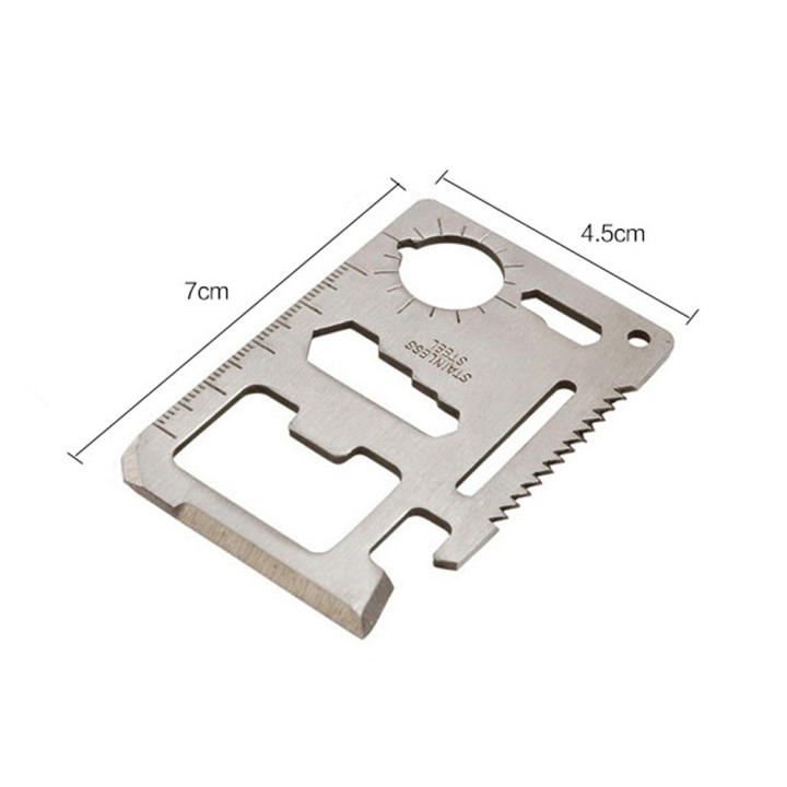 gude001อุปกรณ์กระเป๋าบัตรเครดิต11-in-1อุปกรณ์การท่องเที่ยวเครื่องมือหลายอย่างเพื่อความอยู่รอดการตั้งแคมป์กลางแจ้งพกพาได้