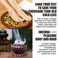 ร้านค้าปลอดกังวล  6 PCS Ginger Oil for Lymphatic Drainage,100% Pure Essential Oil, Natural Body Massage Ginger Oil for Swelling,Skin and Relieve Muscle Soreness 10ML