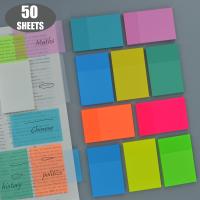 50 Sheets Posted It Transparentes Sticky Notes Self-Adhesive 5x7.5cm for Annotation Books Clear Notepads Memo Bookmarks Pad Tabs