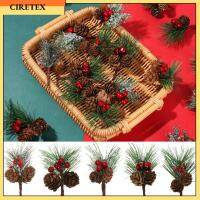 CIRETEX 10ชิ้นของขวัญวันวาเลนไทน์ผลไม้เล็กๆสีแดงพวงหรีดแบบทำมือของตกแต่งงานแต่งงานการตกแต่งบ้านดอกไม้ประดิษฐ์เบอร์รี่และของประดับโคนลูกสนต้นคริสต์มาส