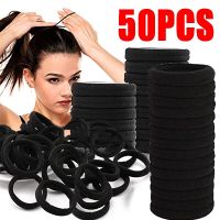 50Pcs High Elastic Hair Ring Women Child Black Rubber Band Headwear Ponytail Holder Gum for Hair Ties Sport Scrunchies Hairband Hair Accessories