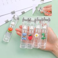 Kawaii Hand Clamp Push Stapler Metal Clip Traceless Reusable Office Supplies School Student Binder Binding Tools Accessories Staplers Punches