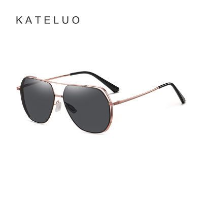 [พร้อมเคส + เลนส์ไนลอน] KATELUO CP8805แว่นกันแดดโพลาไรซ์ Unisex กรอบโลหะแว่นตาขับรถ