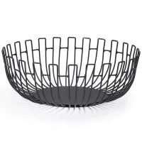 Ins Nordic Creative Wrought Iron Black Wire Fruit Basket for Kitchen Counter Storage, Modern Home Decoration