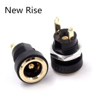 ❆ 100Pcs 3A 12v for DC Power Supply Jack Socket Female Panel Mount Connector 5.5mm 2.1mm Plug Adapter 2 Terminal types GOLD PLATED