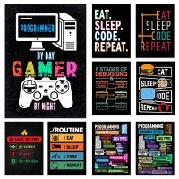 2023❍ Programmer Gamer Poster Motivational Quotes Canvas Painting Print Game Wall Art Picture for Office Home Wall Decor Cuadros