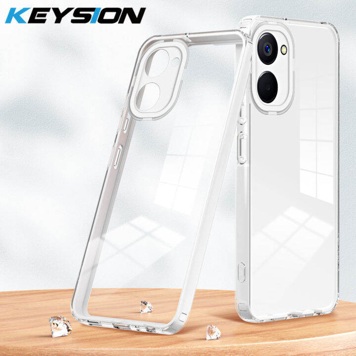 KEYSION Shockproof Armor Clear Case for Realme 10 4G C33 Transparent