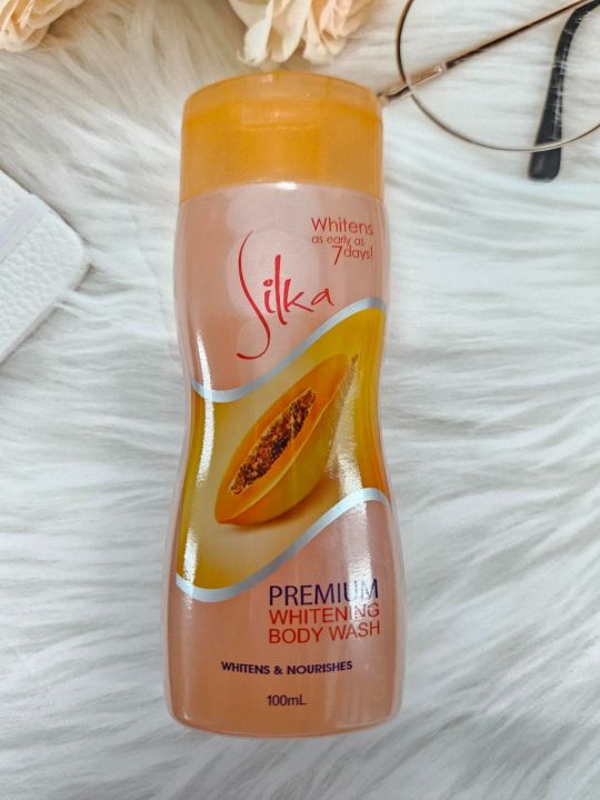 silka-whitening-body-wash-สบู่เหลวอาบน้ำมะละกอ-เพื่อผิวกระจ่างใส