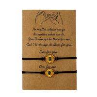 【JH】 Cross-border new bracelet female European and sunflower daisy wax thread braided card ins creative