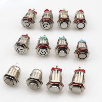 1PC LED light button switch 12mm instantaneous Momentary Latching Car Engine metal switch waterproof 3V 6V 9V 12V 24V 220V