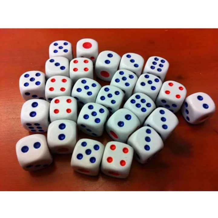 10Pcs 10mm Acrylic White Round Corner Dice Clear Drinking Dice Portable
