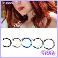 SYBOOKS 3/5/10PCS 8mm Unisex มีเสน่ห์ คลิปออน ปลอม ห่วงจมูก แหวนจมูก ไม่เจาะ เครื่องประดับร่างกาย