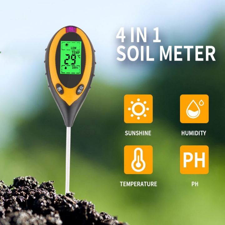 [Hot K] PH Soil Tester Soil Moisture Monitor Sunlight Temp Testers ...