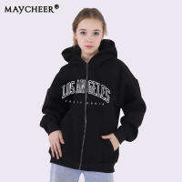 MAYCHEER เสื้อสเวตเตอร์มีซิปใหม่สำหรับชายและหญิง,เสื้อกันหนาวโค้ทพิมพ์ลายแคลิฟอร์เนีย