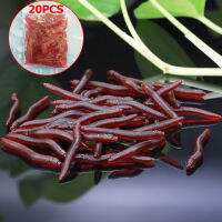 ไส้เดือนเหยื่อที่ดีที่สุดราคา Suke 20pcs 40pcs 60pcs 80pcs 100pcs 4cm Tackle Fishy Smell Bass Fishing Lure bloodworm EarthWorm หนอนเหยื่อสีแดง