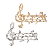 Fashion Music Note Brooches Pins Gold Color Enamel Brooch Badge Accessories for Musical Lovers