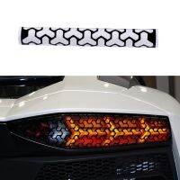 2Pcs Car Rear Tail Light Honeycomb Gaphic Stickers Hollow Auto Lamp Light Film Taillight Lamp Cover Shield 48*30Cm