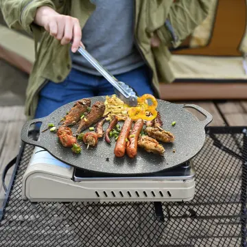 Nonstick Grill Pan Portable Medical Stone Grill Pan Round Skillet Grill Pan  For Stove Top Cooking Of Meats Fish BBQ Vegetables