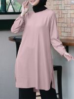 [COD] ZANZEA Ramadan Abaya Muslim Blouse Sleeve Hijab Blusas Shirt Mujer Isamic Clothing