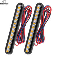 Studyset IN stock 2pcs 24led Motorcycle Light Bar Strip Rear Tail Brake Stop Lamp License Plate Lights Flowing Turn Signal